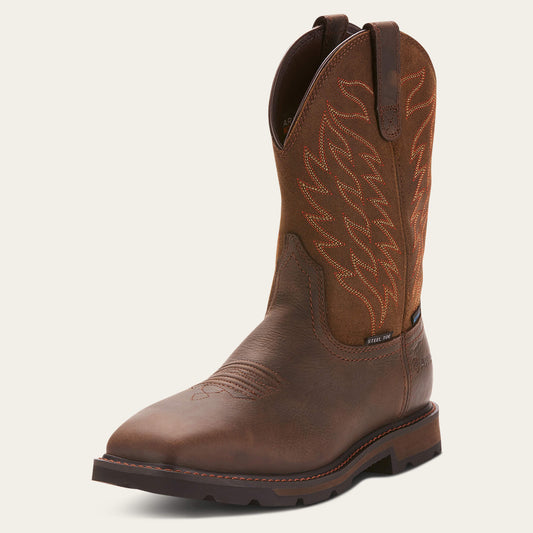 Groundbreaker Wide Square Toe Waterproof Steel Toe Work Boot - Ariat Popular