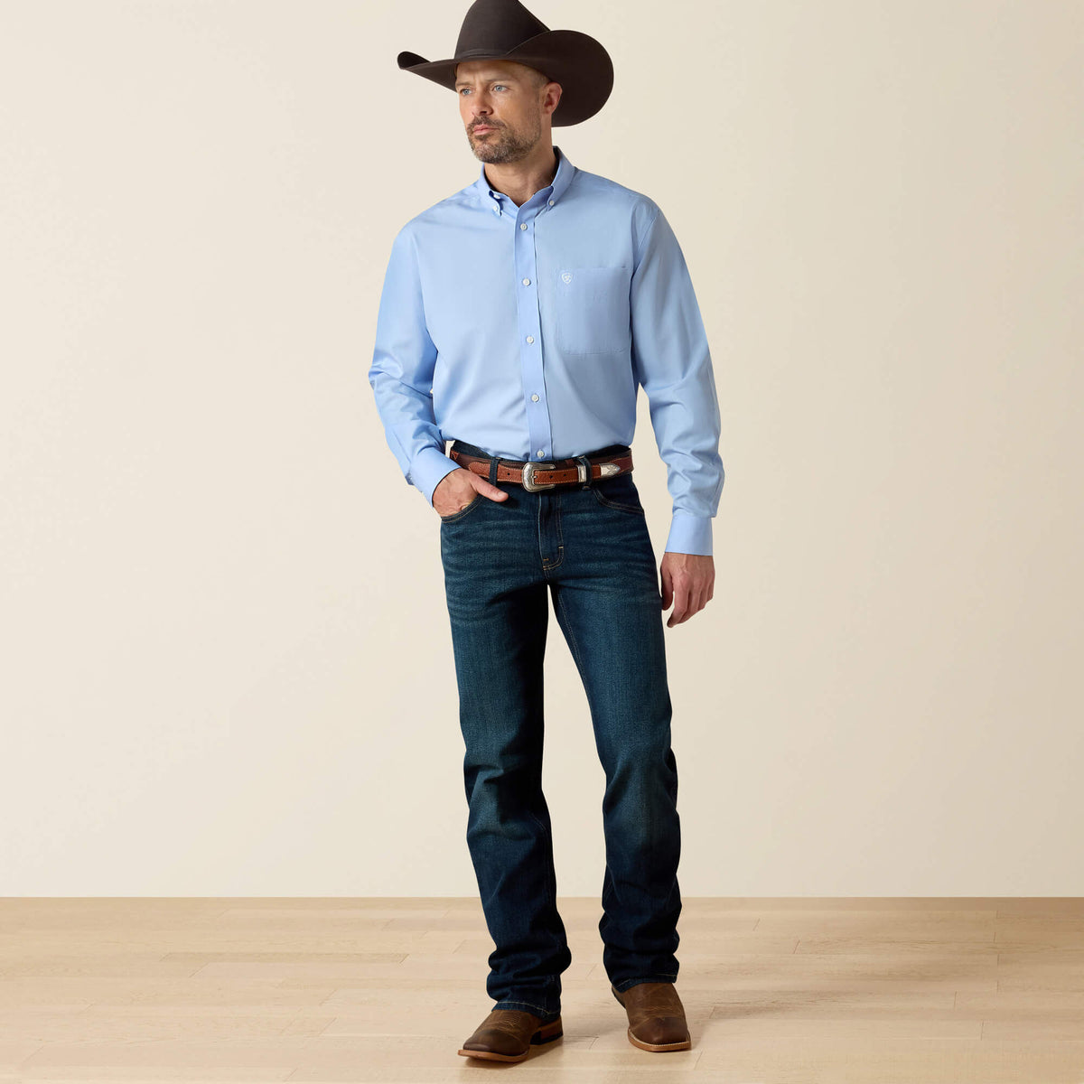 Wrinkle Free Solid Classic Fit Shirt - Ariat Top Pick