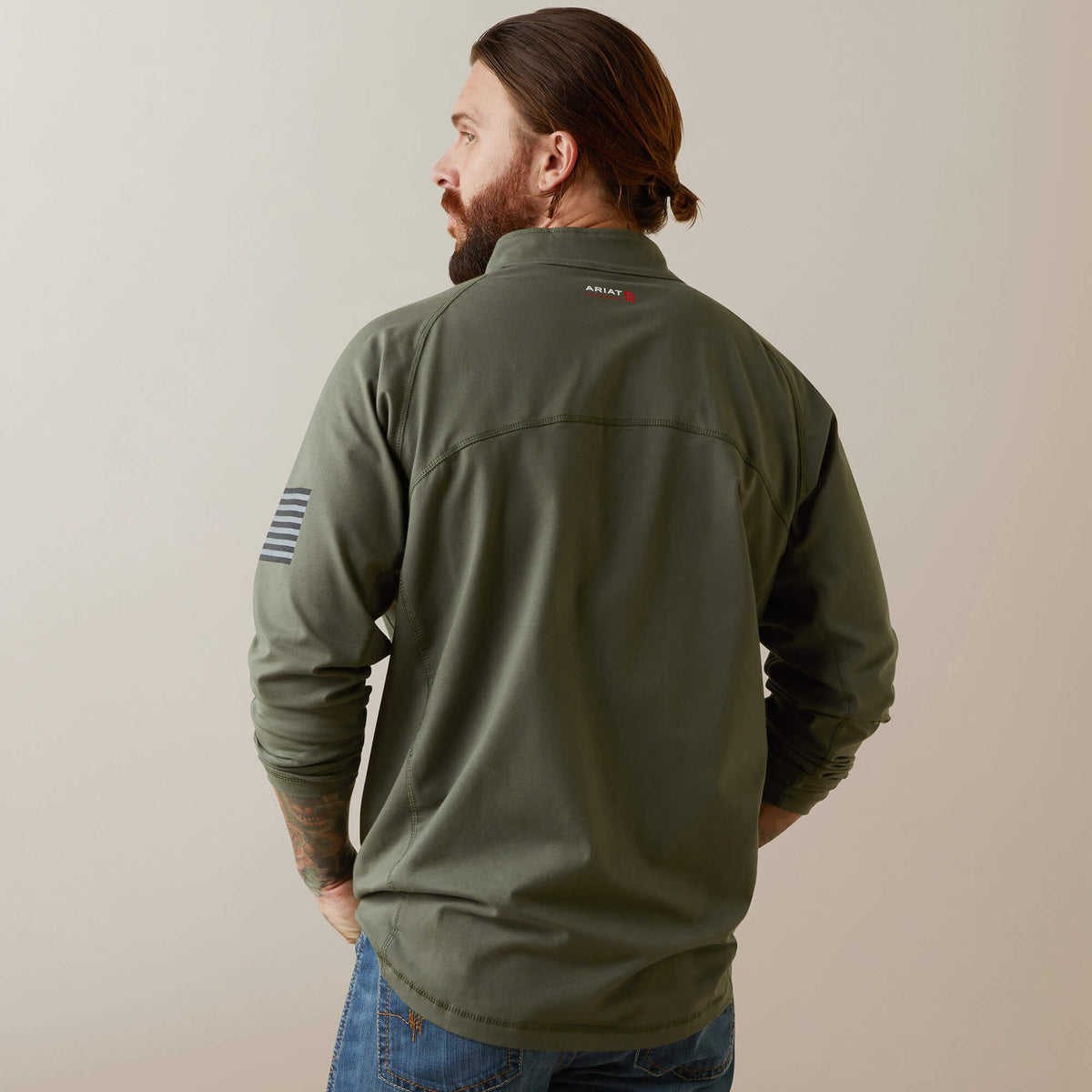 FR Combat Stretch Patriot 1/4 Zip Work Shirt - Ariat Trusted