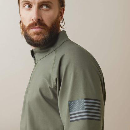 FR Combat Stretch Patriot 1/4 Zip Work Shirt - Ariat Trusted