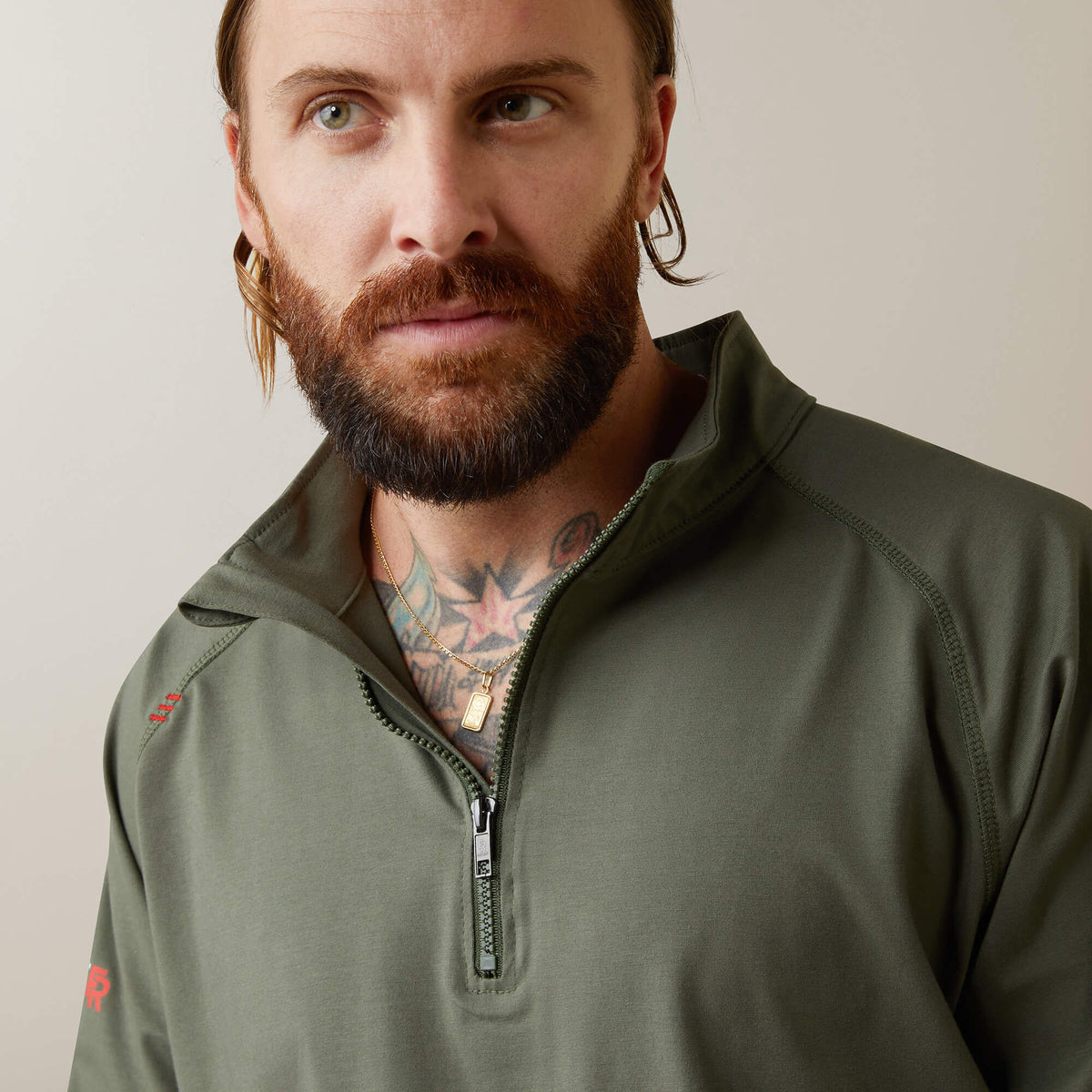 FR Combat Stretch Patriot 1/4 Zip Work Shirt - Ariat Trusted