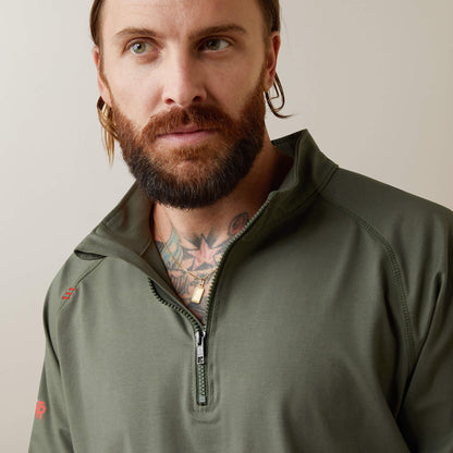 FR Combat Stretch Patriot 1/4 Zip Work Shirt - Ariat Trusted