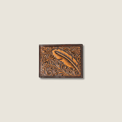 Tooled Feather Bifold Wallet - Ariat Classic