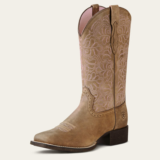 Round Up Remuda Wide Square Toe Western Boot - Ariat Essential