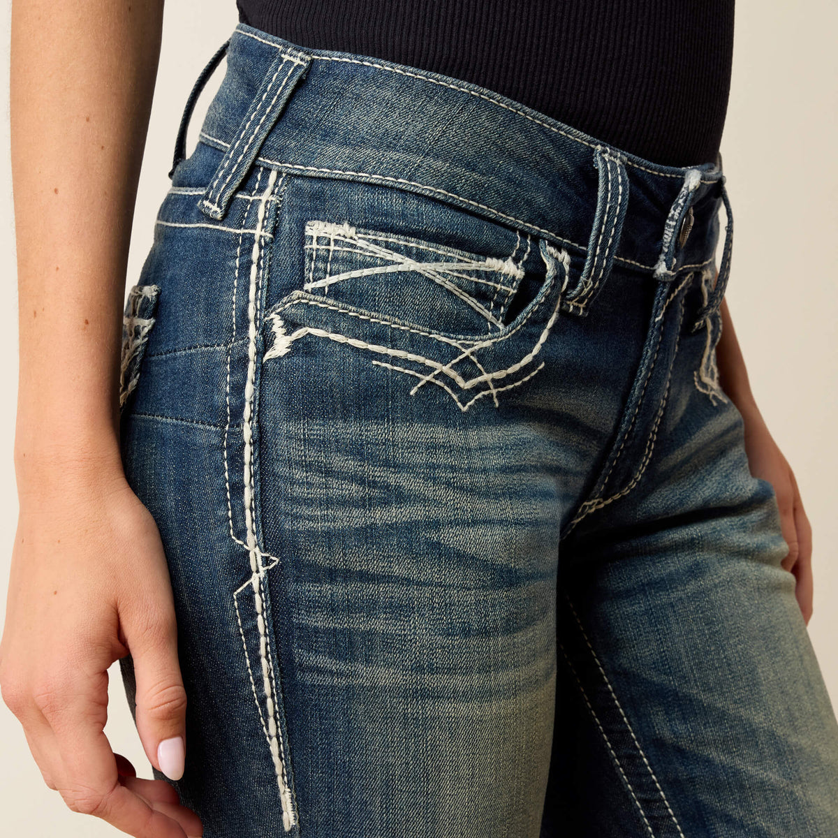 R.E.A.L. Mid Rise Stretch Entwined Boot Cut Jean - Ariat Everyday