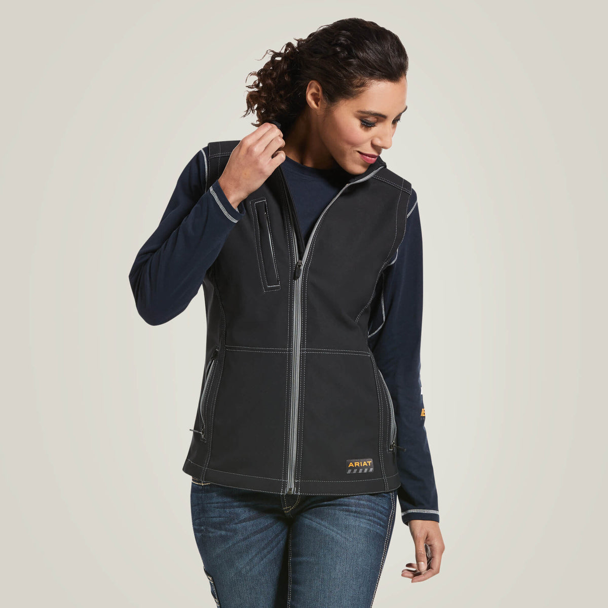 Rebar Stretch Canvas Softshell Vest - Ariat Exclusive