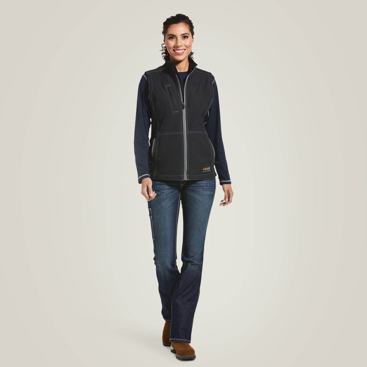 Rebar Stretch Canvas Softshell Vest - Ariat Exclusive