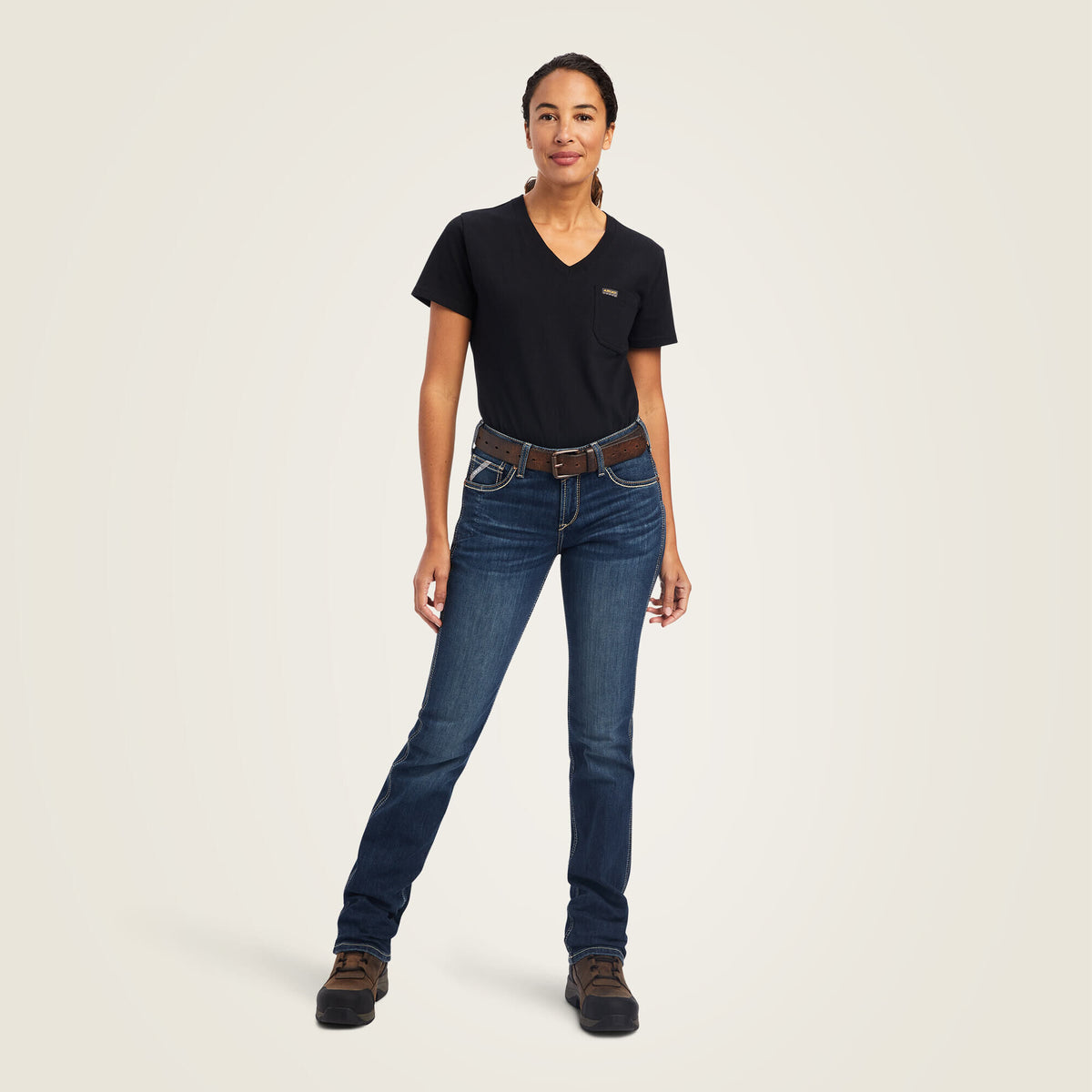 Rebar Perfect Rise Riveter DuraStretch Straight Leg Jeans - Ariat Latest