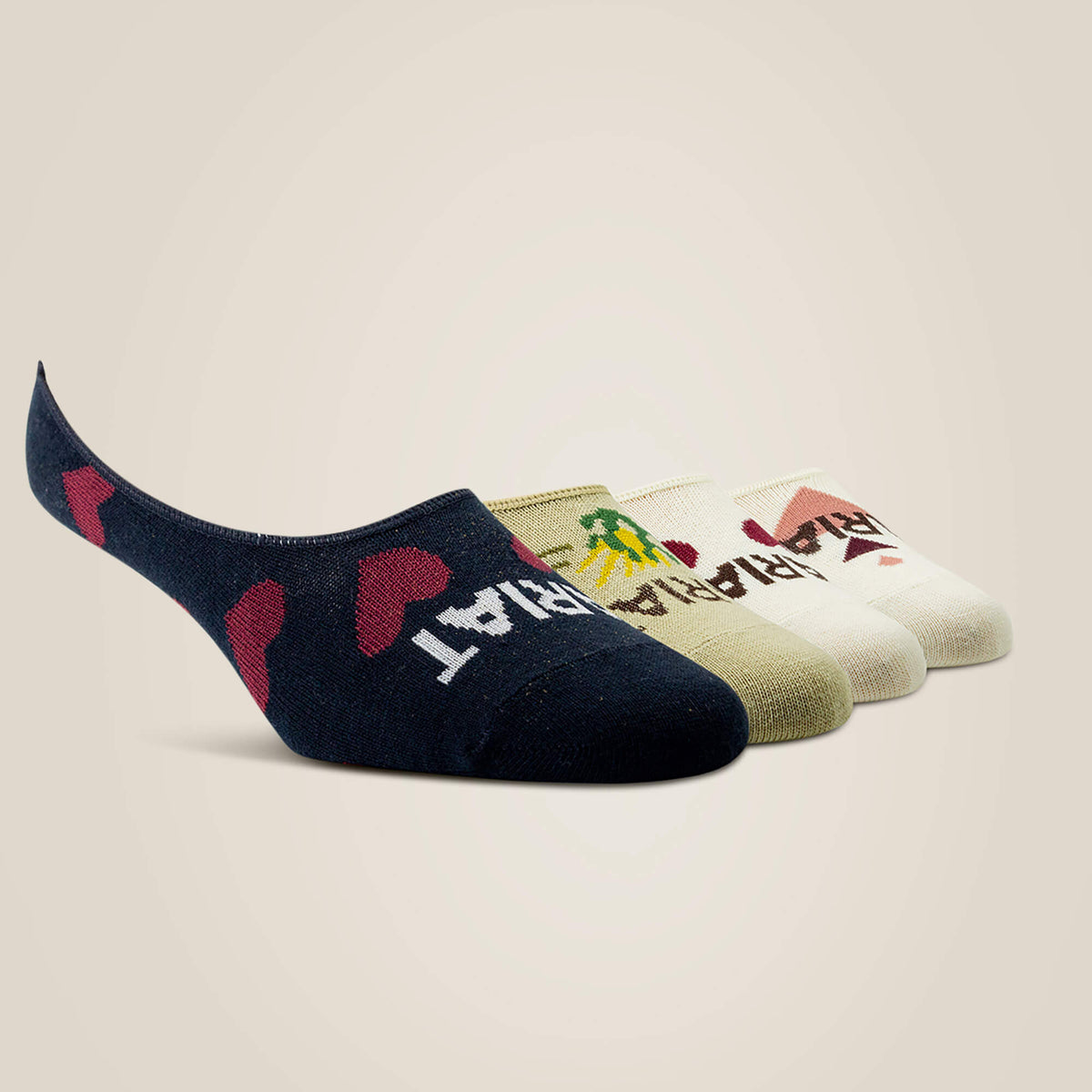 No Slip No Show Sock 2 Pair Multi Color Pack - Ariat Popular