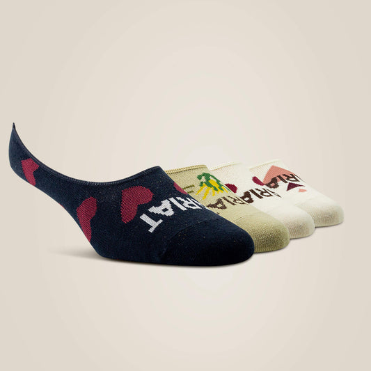 No Slip No Show Sock 2 Pair Multi Color Pack - Ariat Popular