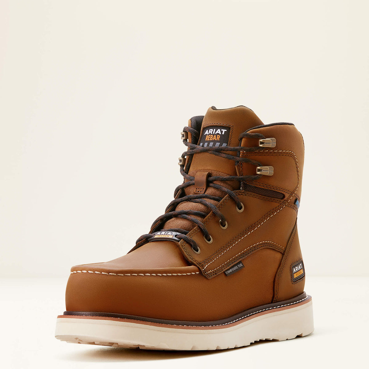 Rebar Wedge Moc Toe 6" Waterproof Composite Toe Work Boot - Ariat Recommended