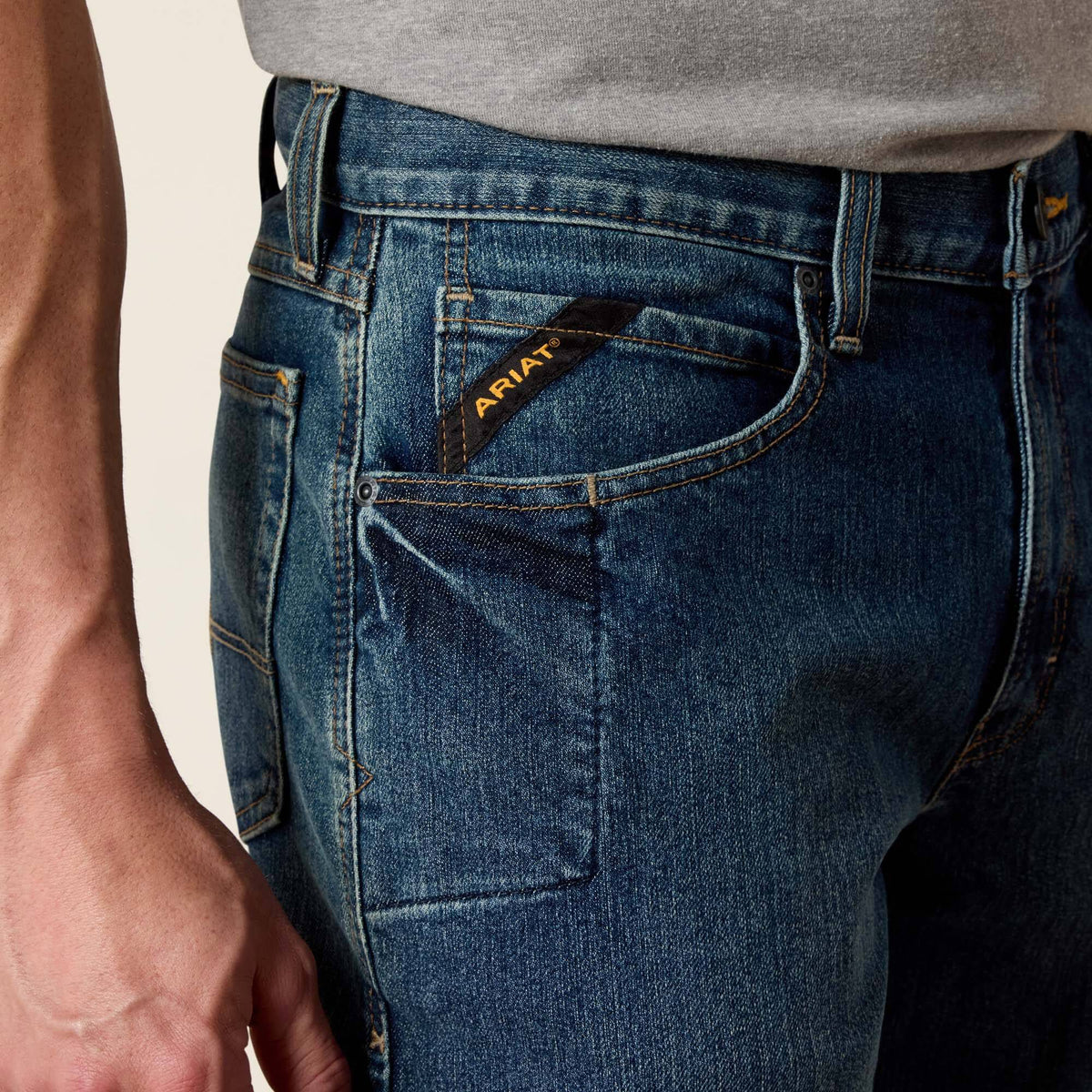 Rebar M3 Loose DuraStretch Basic Stackable Straight Leg Jean - Ariat Trusted