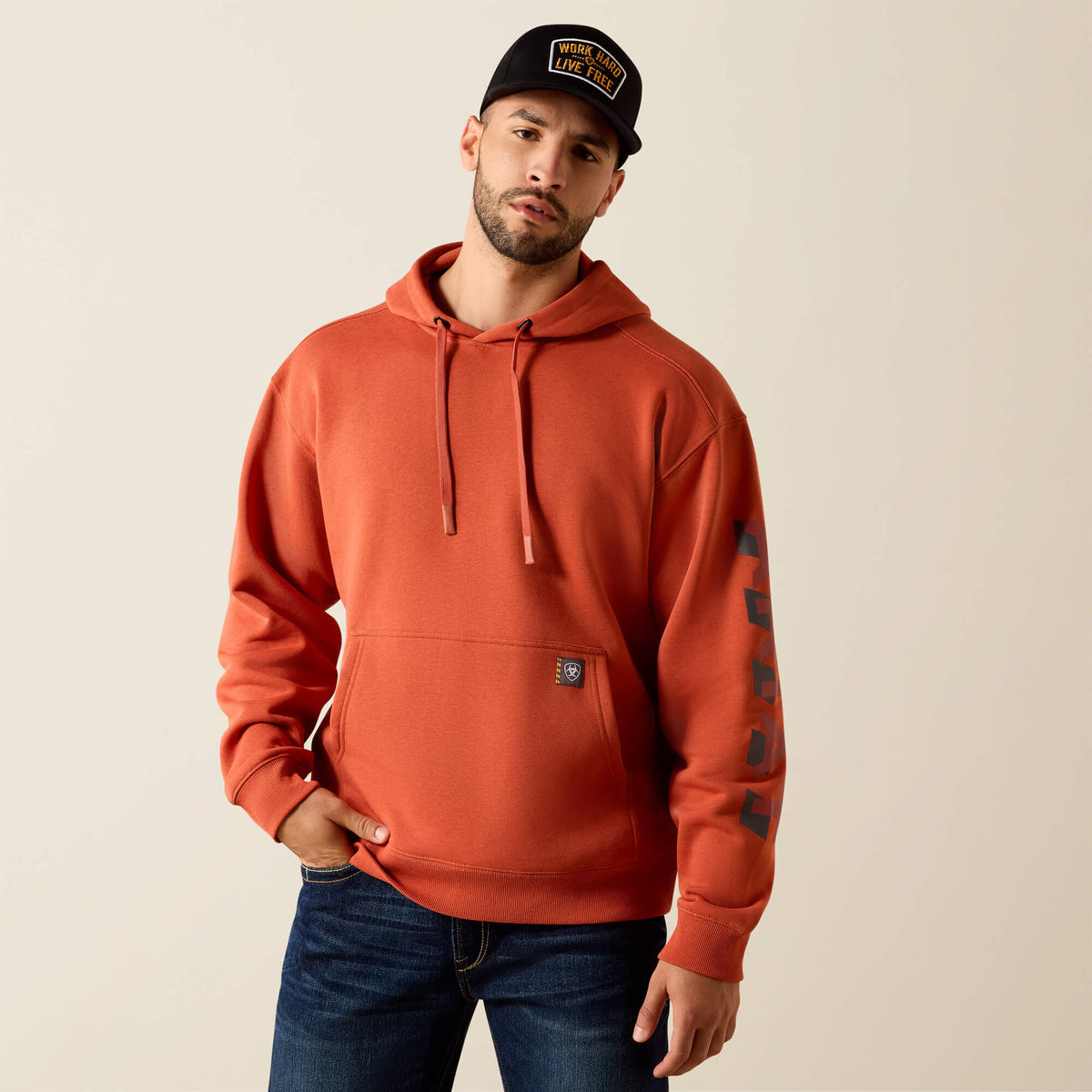 Rebar Lightweight Logo Hoodie - Ariat Essential