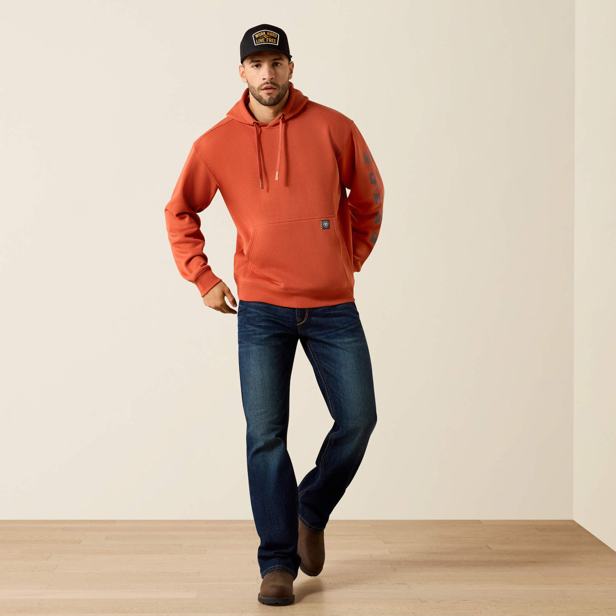 Rebar Lightweight Logo Hoodie - Ariat Essential