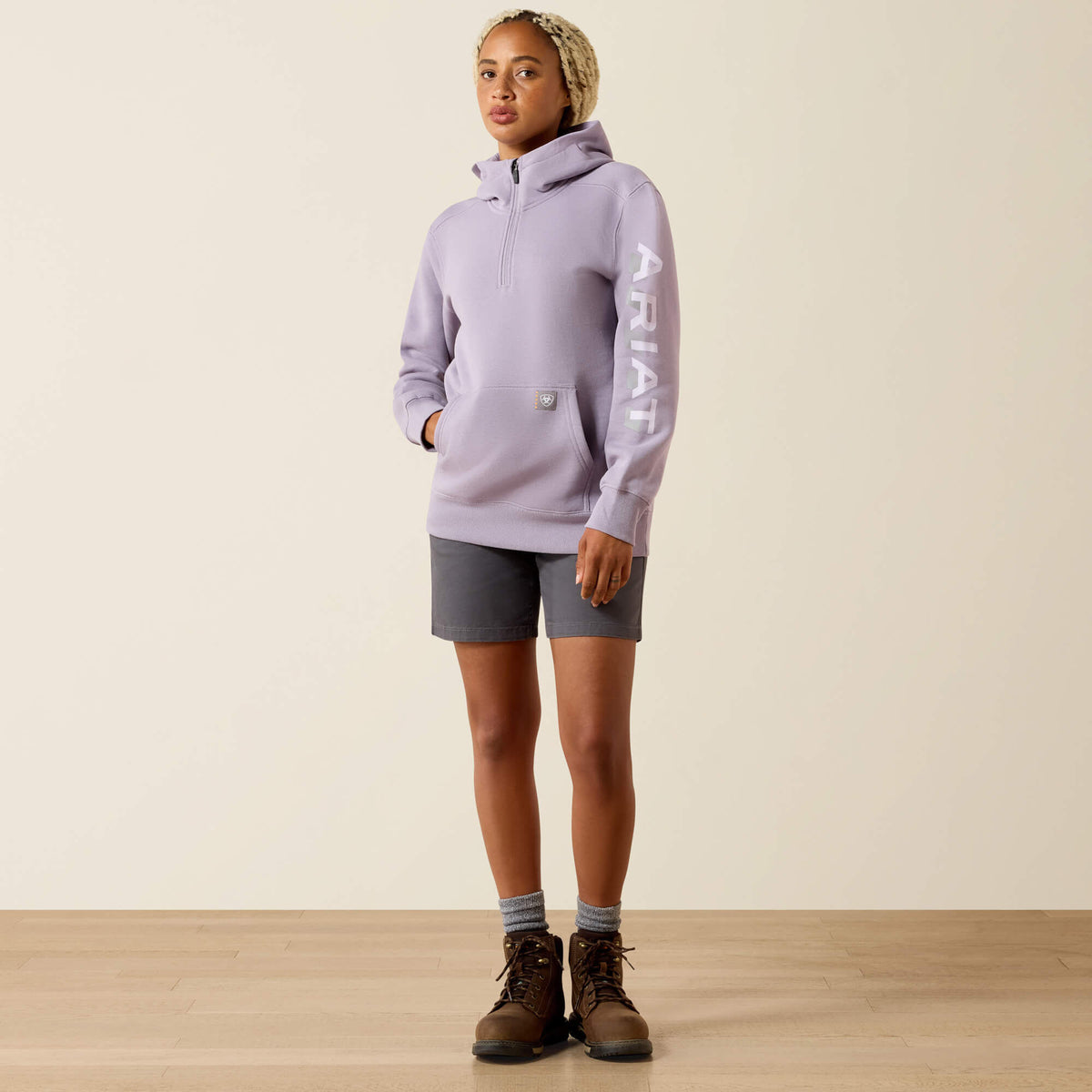 Rebar Lightweight Logo 1/2 Zip Hoodie - Ariat Recommended