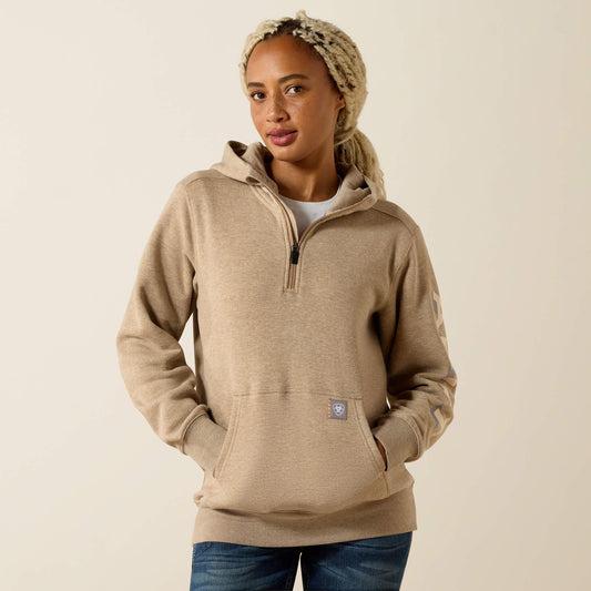 Rebar Lightweight Logo 1/2 Zip Hoodie - Ariat Special Offer