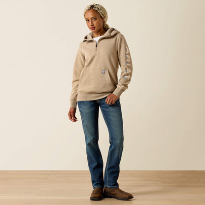 Rebar Lightweight Logo 1/2 Zip Hoodie - Ariat Special Offer