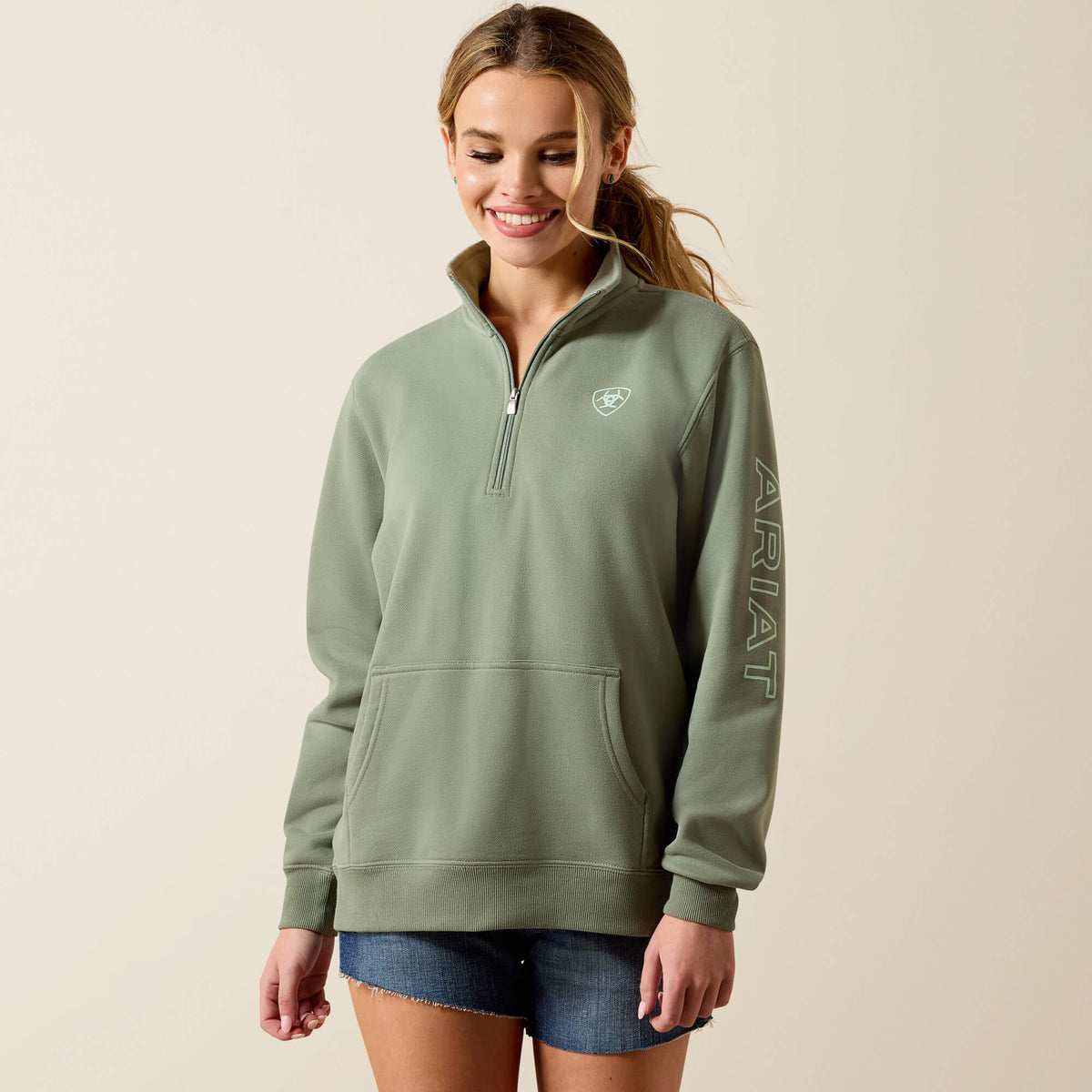 Foundation Logo 1/2 Zip Sweatshirt - Ariat Smart Buy
