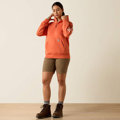 Rebar Lightweight Logo 1/2 Zip Hoodie - Ariat Discount