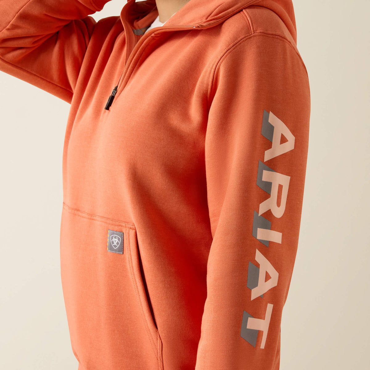 Rebar Lightweight Logo 1/2 Zip Hoodie - Ariat Discount