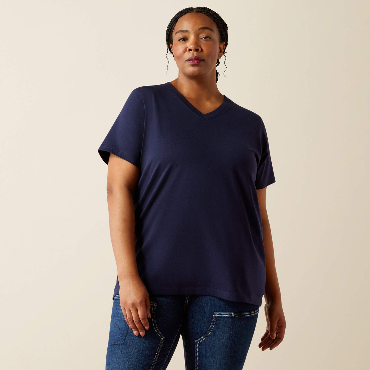 Rebar Cotton Strong Standard V-Neck T-Shirt - Ariat Trusted