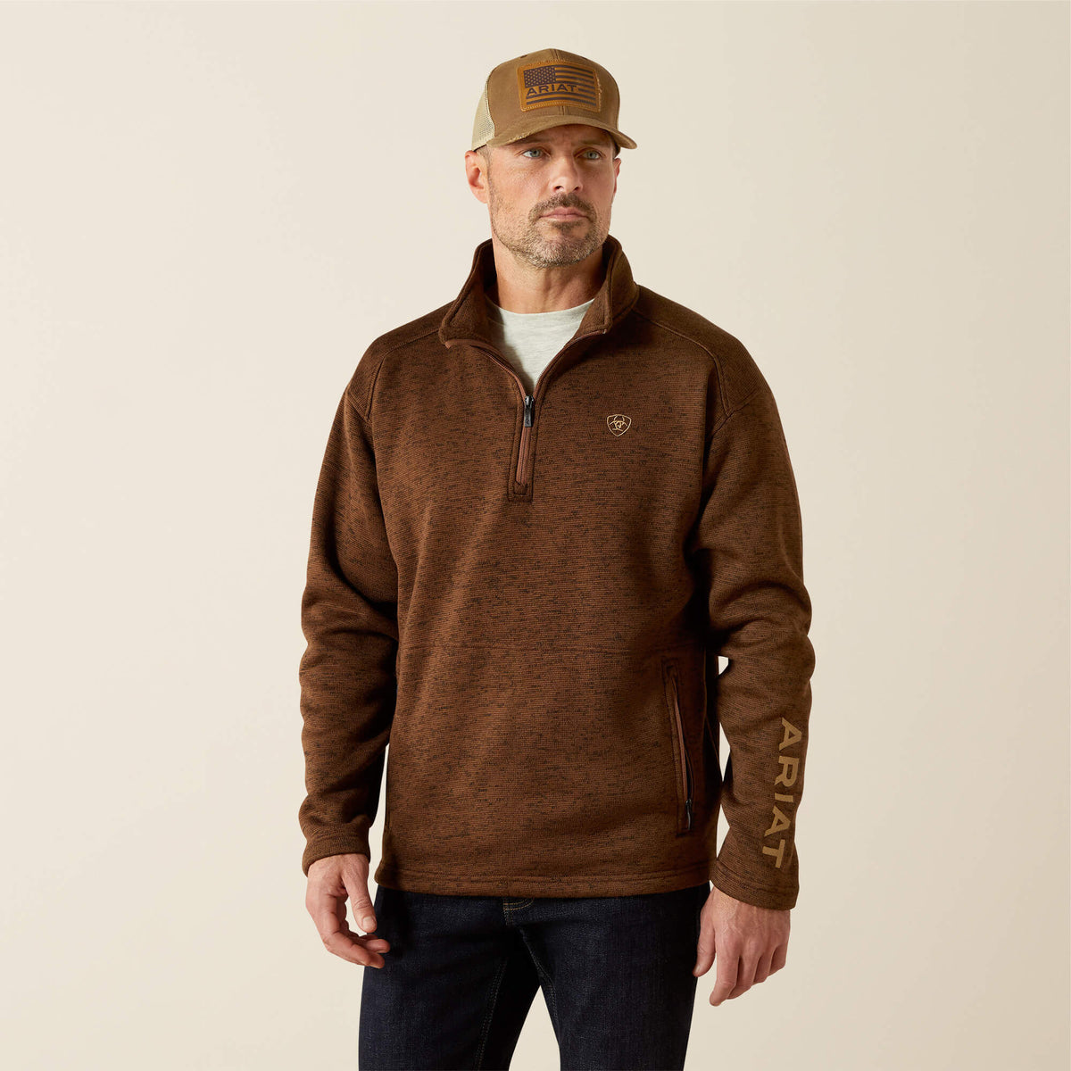 Caldwell Logo 1/4 Zip Sweater - Ariat Exclusive