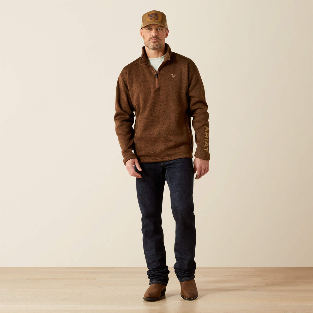 Caldwell Logo 1/4 Zip Sweater - Ariat Exclusive