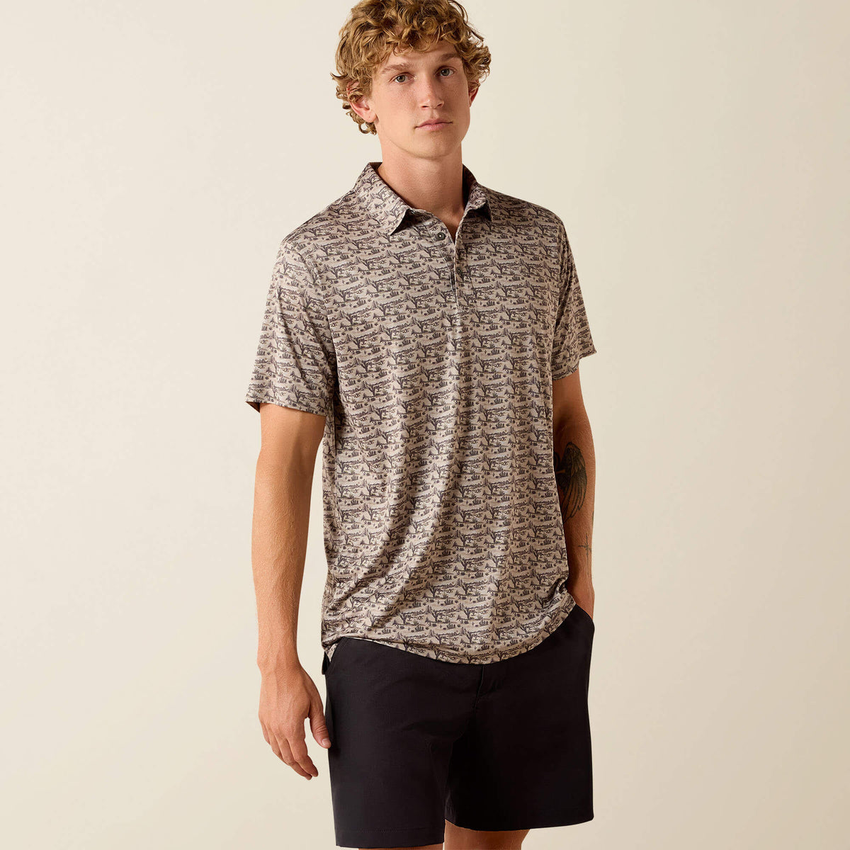 All Over Print Heathered Fitted Polo - Ariat Discount