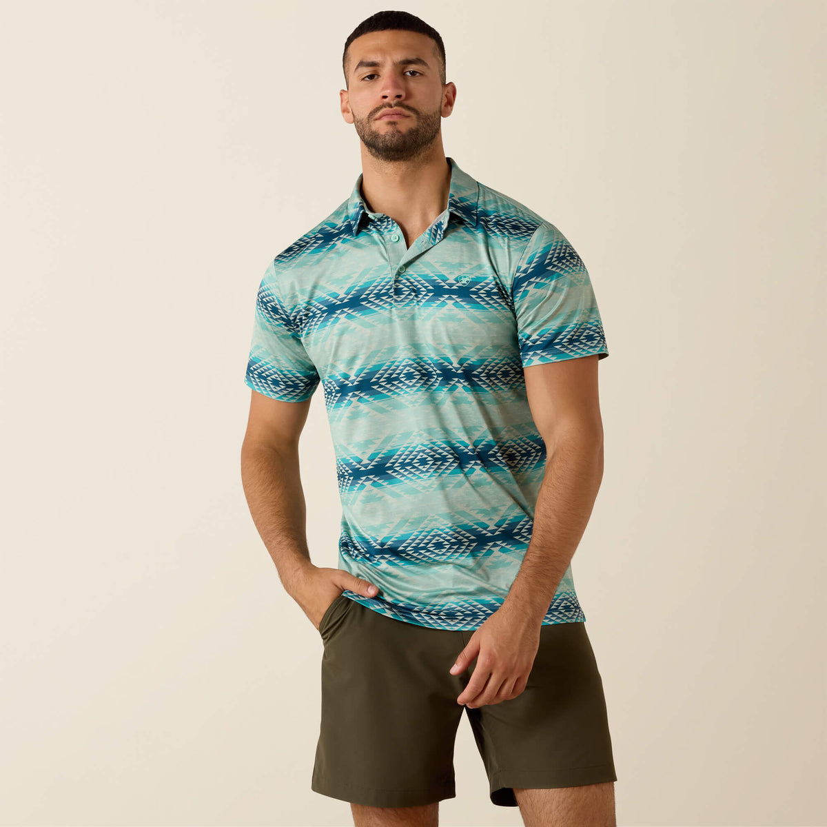 All Over Print Heathered Classic Fit Polo - Ariat Trusted