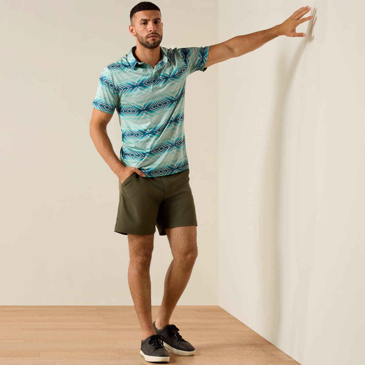 All Over Print Heathered Classic Fit Polo - Ariat Trusted
