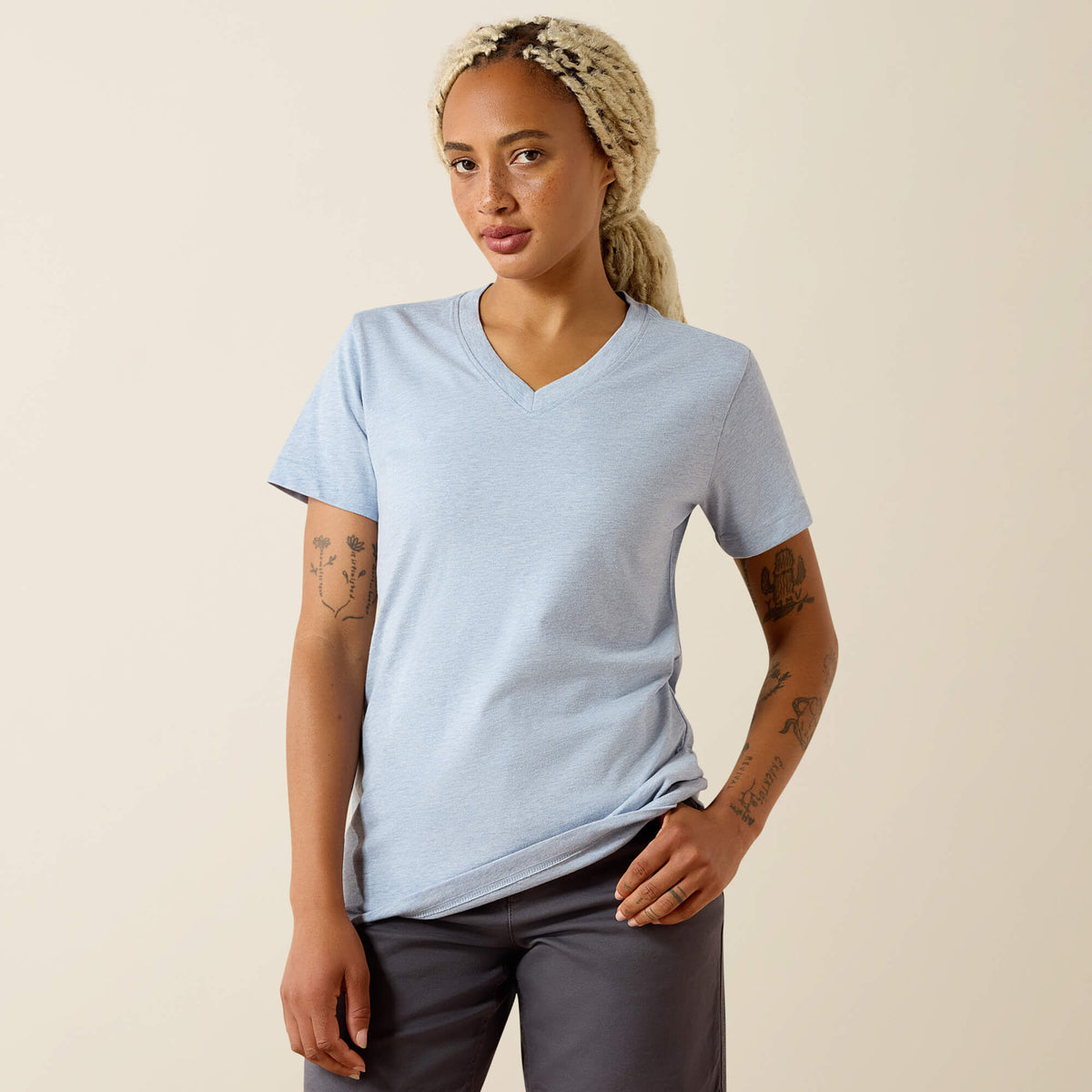 Rebar Cotton Strong Standard V-Neck T-Shirt - Ariat Essential