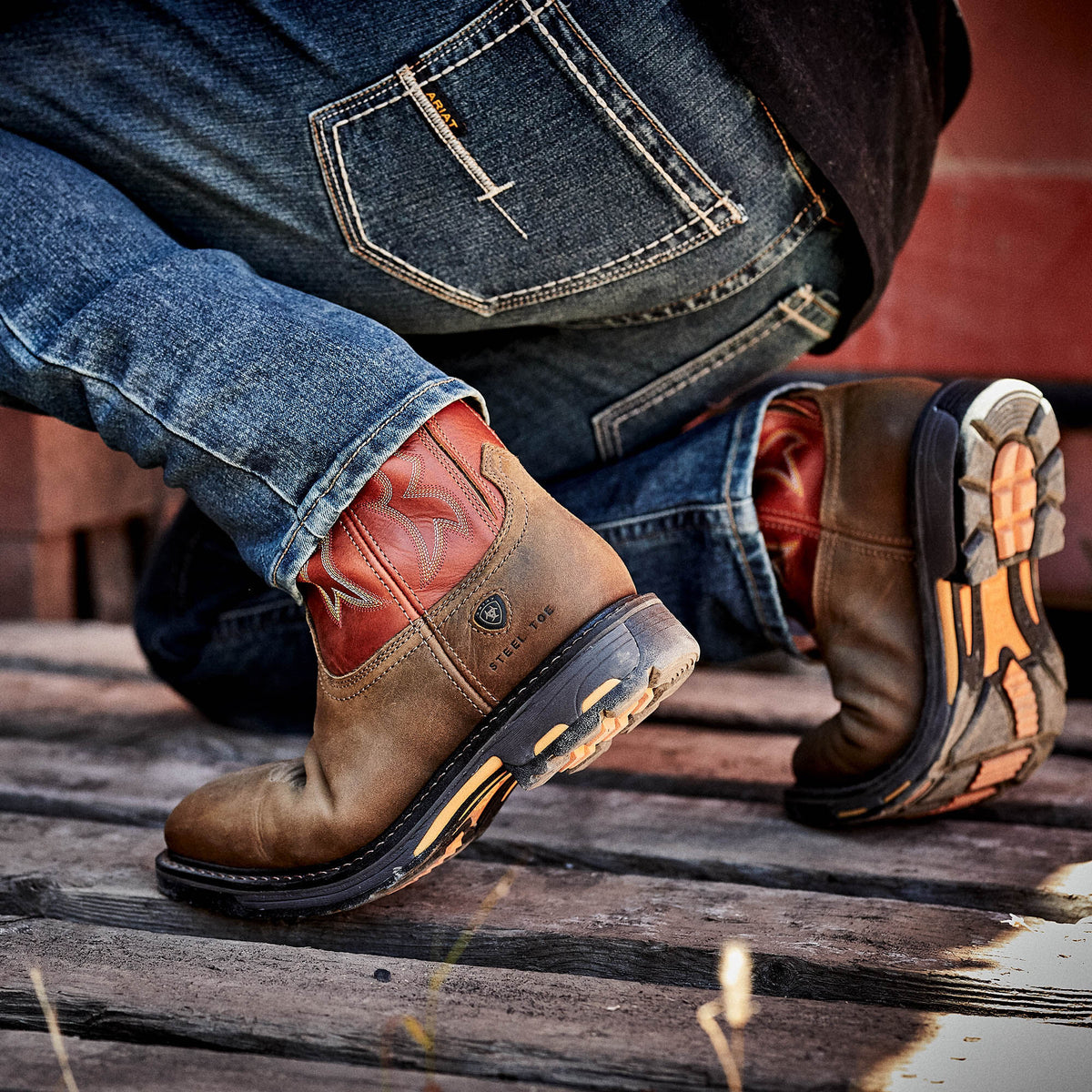 WorkHog Wide Square Toe Steel Toe Work Boot - Ariat Signature