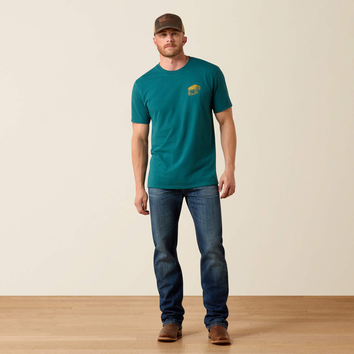 Ariat Bison Wander Flag Classic Fit T-Shirt - Ariat Featured