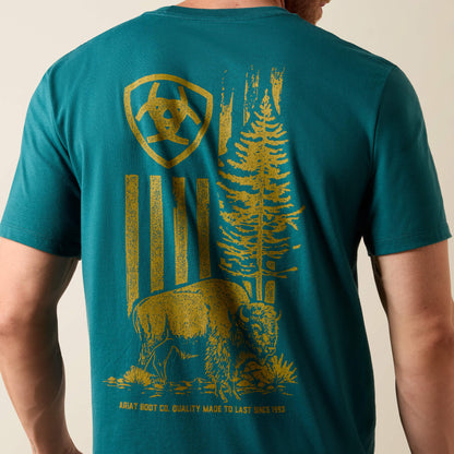 Ariat Bison Wander Flag Classic Fit T-Shirt - Ariat Featured
