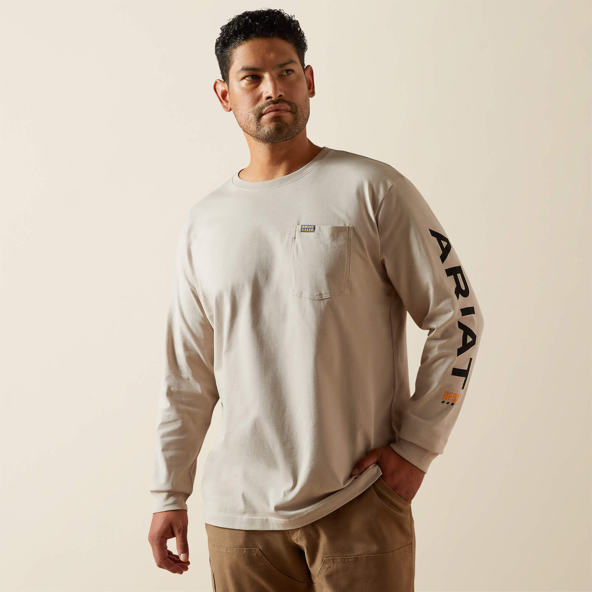 Rebar Cotton Strong Standard Logo Pocket T-Shirt - Ariat Signature