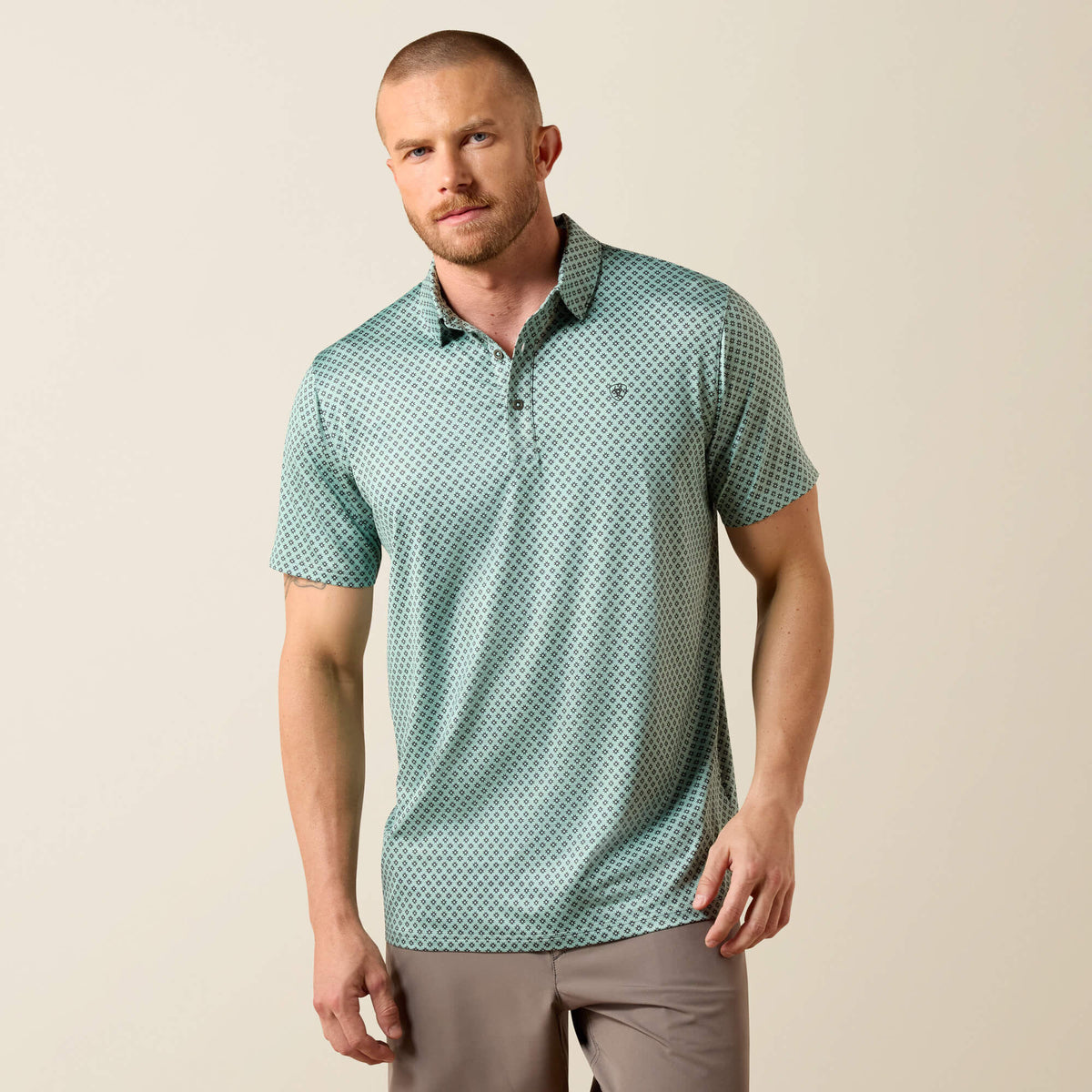 All Over Print Heathered Fitted Polo - Ariat Essential