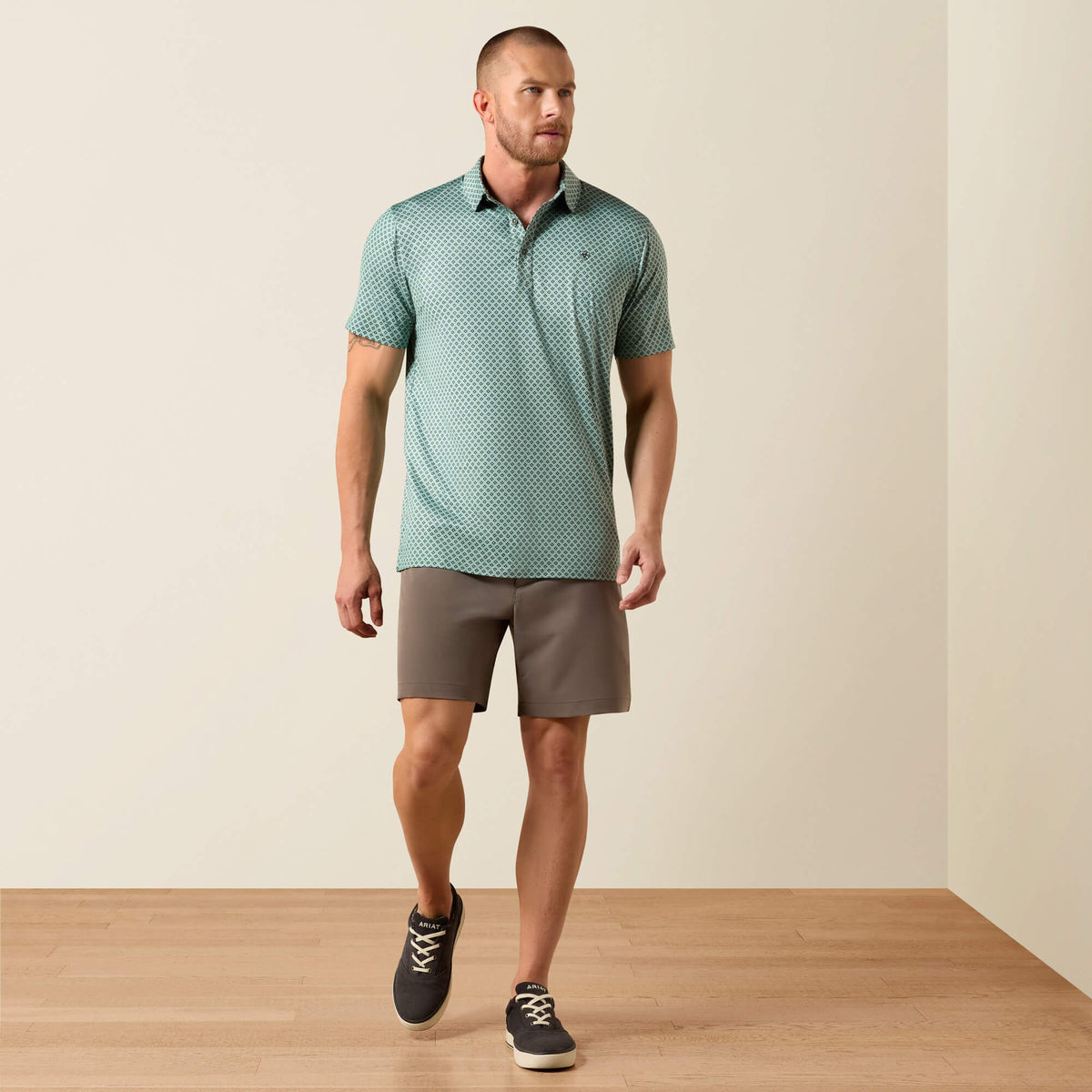 All Over Print Heathered Fitted Polo - Ariat Essential