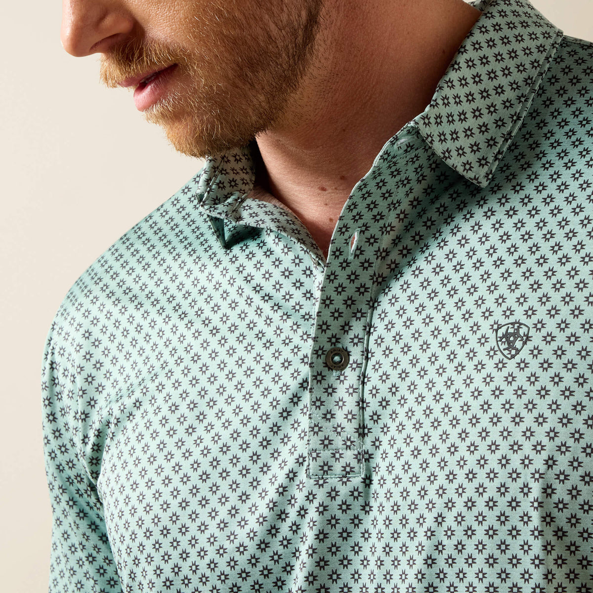 All Over Print Heathered Fitted Polo - Ariat Essential