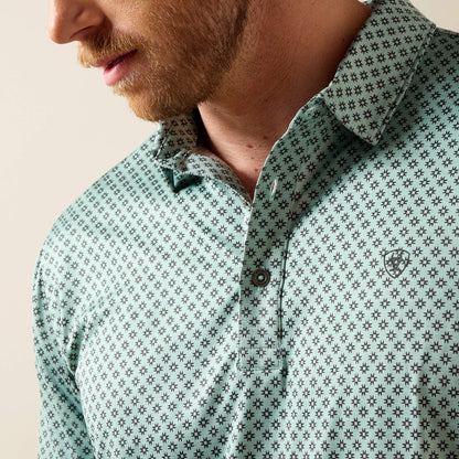 All Over Print Heathered Fitted Polo - Ariat Essential