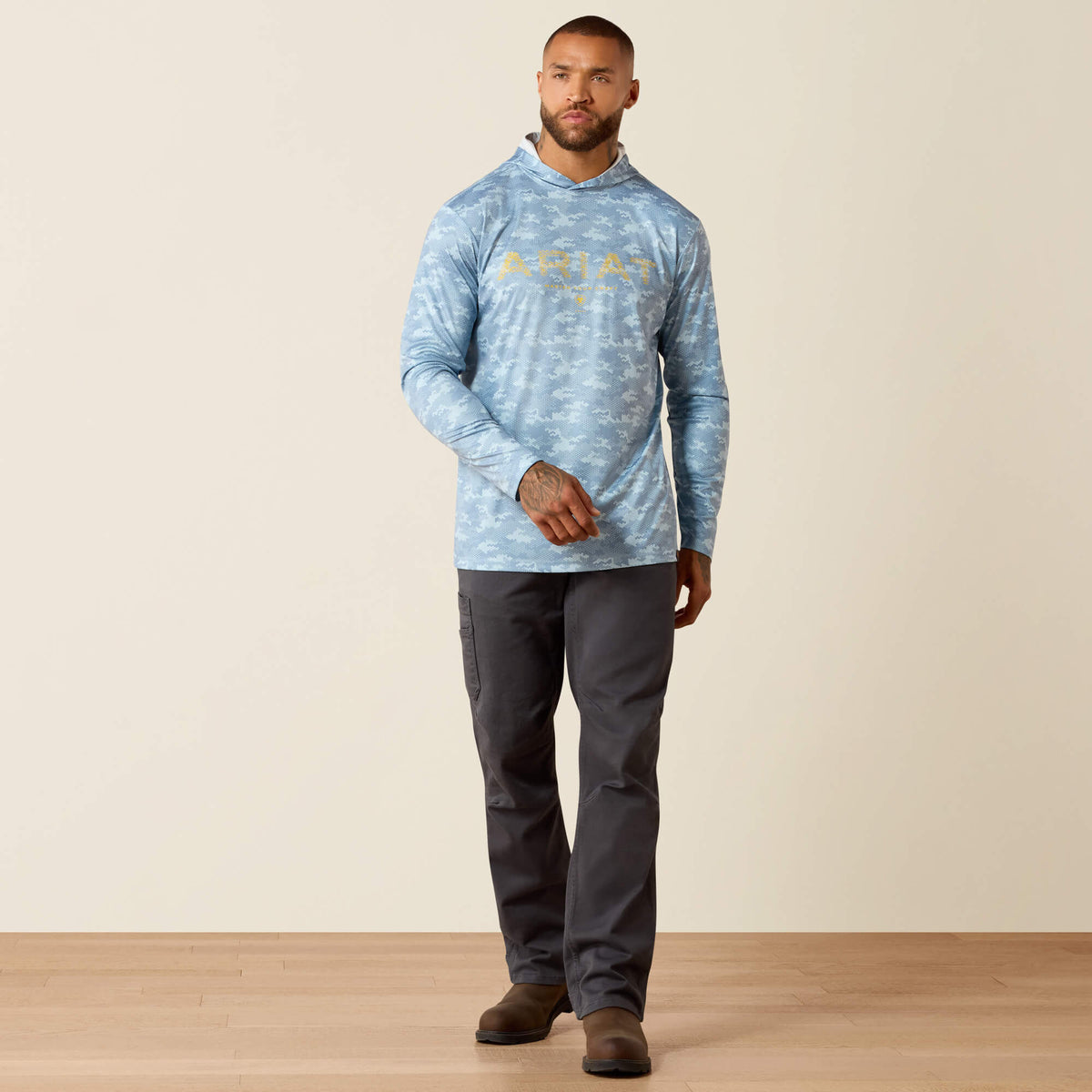 Rebar Sunblocker Printed Craft Hooded Long Sleeve T-Shirt - Ariat Featured