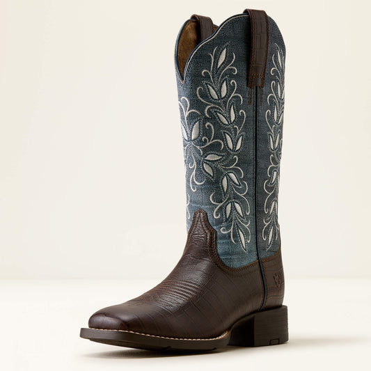 Round Up Holly Wide Square Toe Western Boot - Ariat Premium
