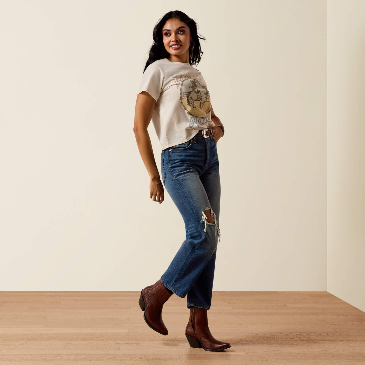 Ultra High Rise Relaxed Tomboy Straight Leg Jeans - Ariat Exclusive