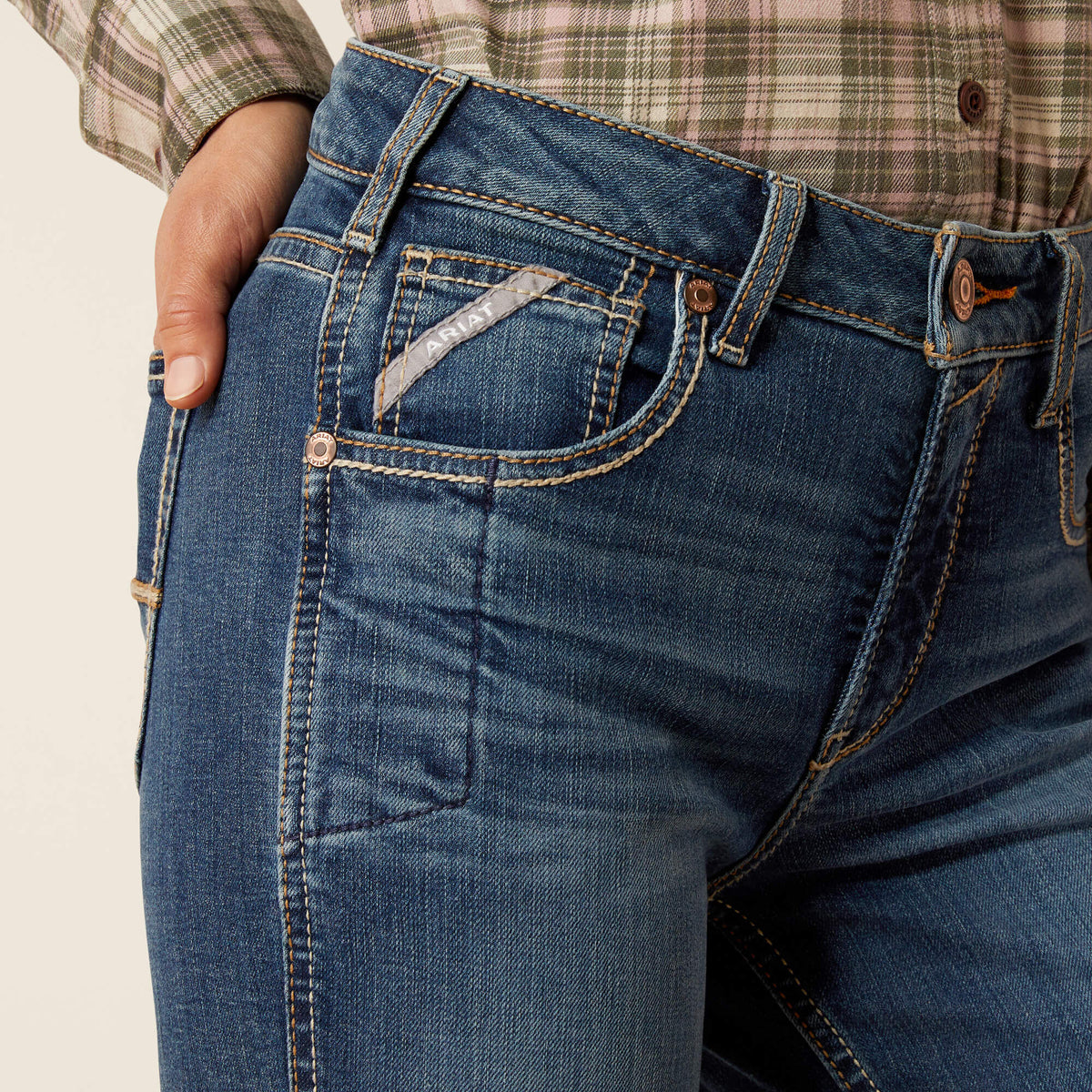 Rebar High Rise Riveter DuraStretch Straight Leg Jeans - Ariat Great Value