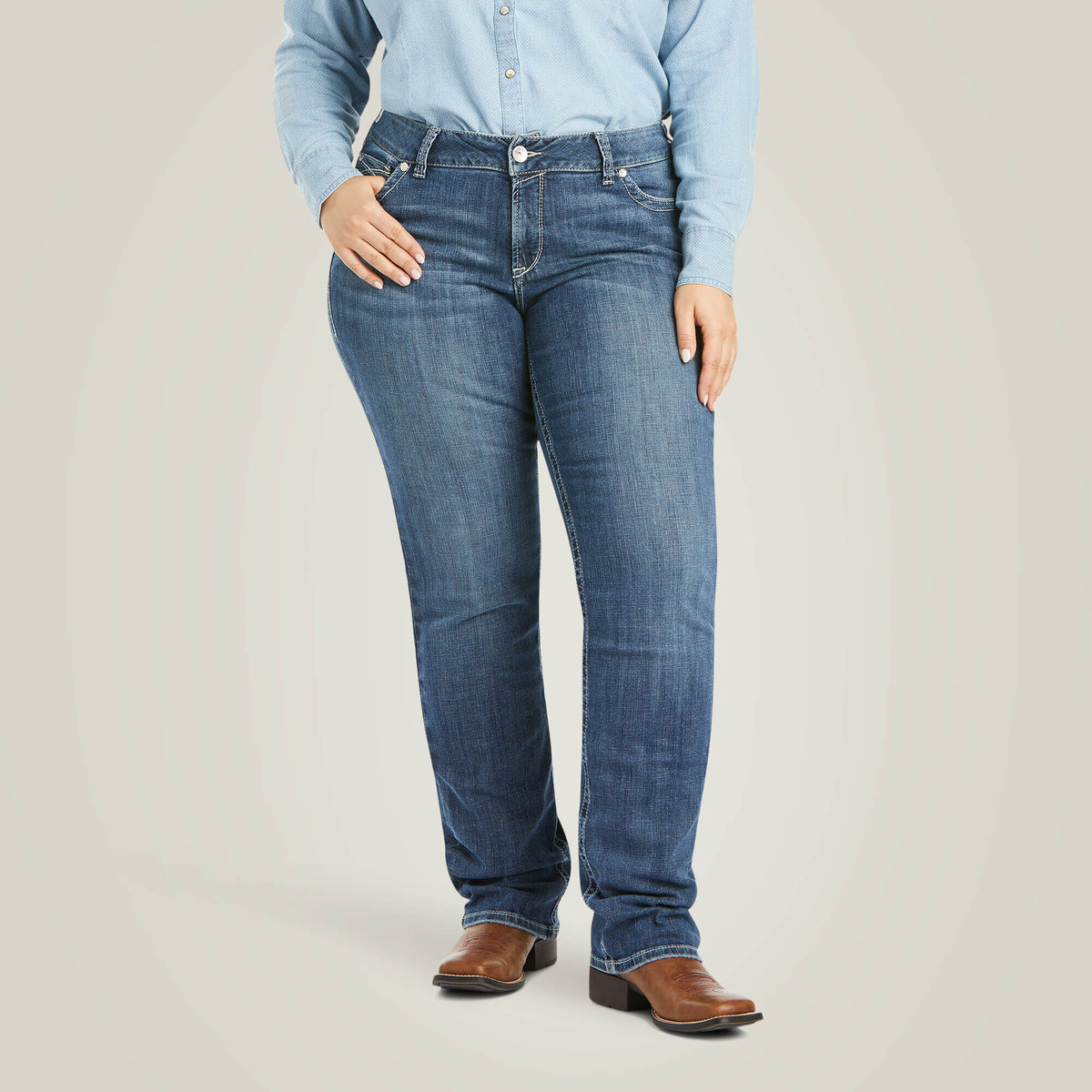 Arrow Fit Mid Rise Gianna Straight Leg Jeans - Ariat Signature