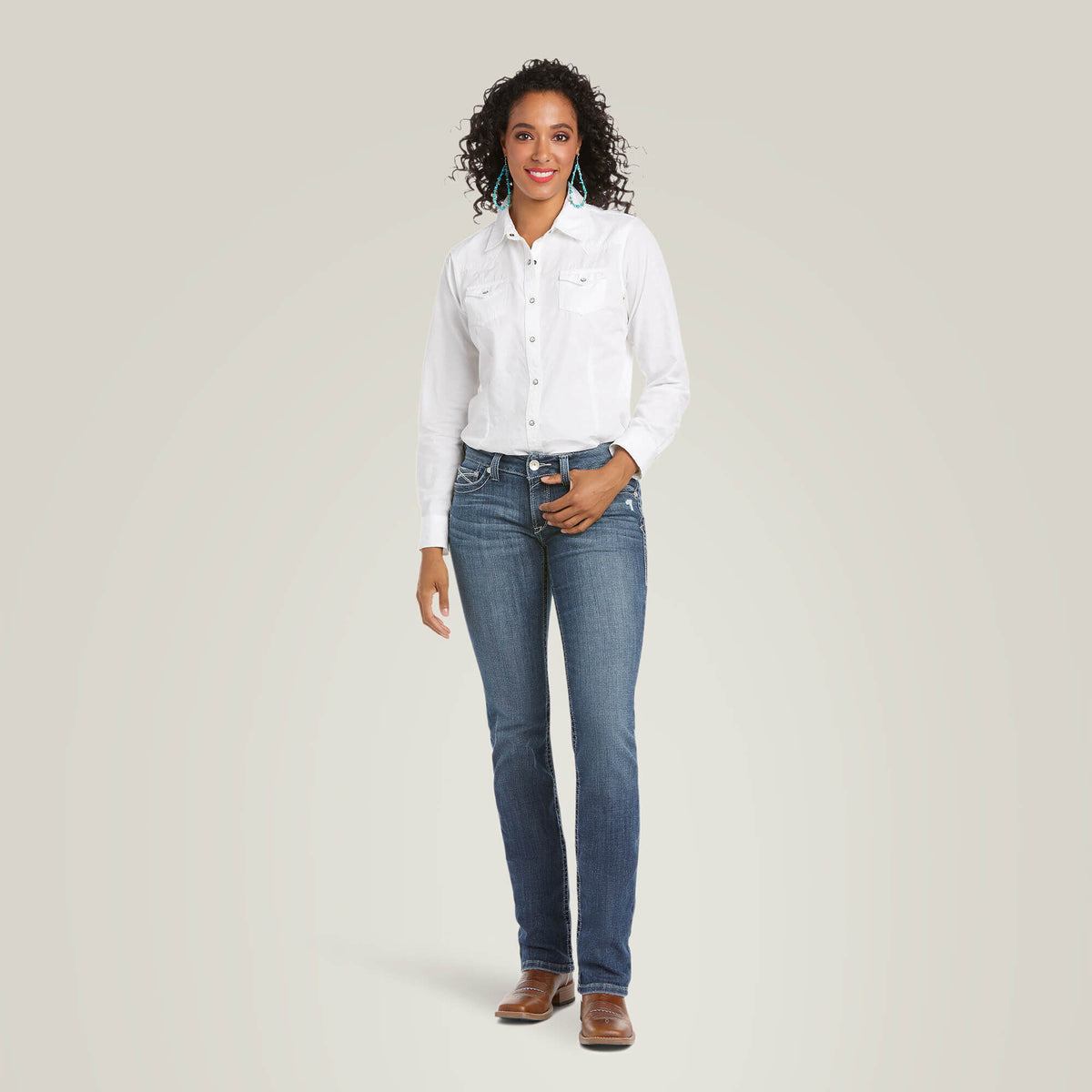 Arrow Fit Mid Rise Gianna Straight Leg Jeans - Ariat Signature