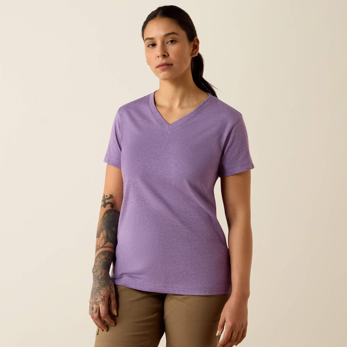 Rebar Cotton Strong Standard V-Neck T-Shirt - Ariat Trusted