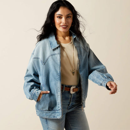 Cheyenne Denim Bomber Jacket - Ariat Top Pick