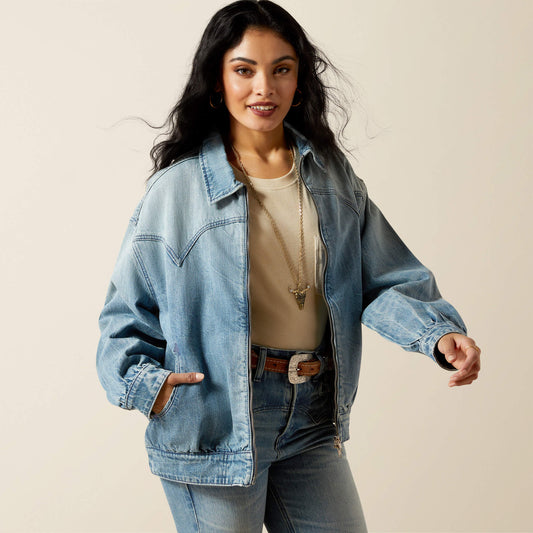 Cheyenne Denim Bomber Jacket - Ariat Top Pick