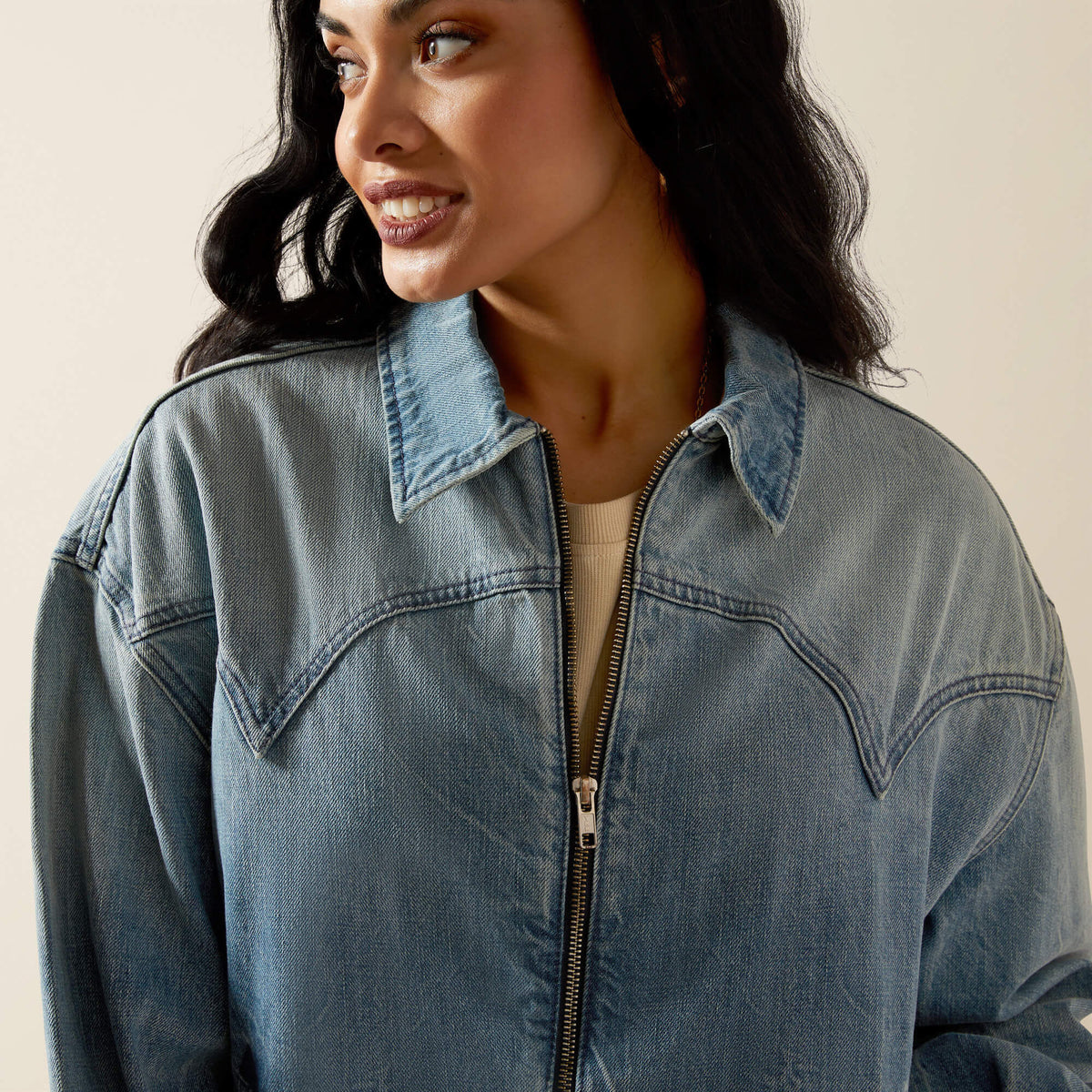 Cheyenne Denim Bomber Jacket - Ariat Top Pick