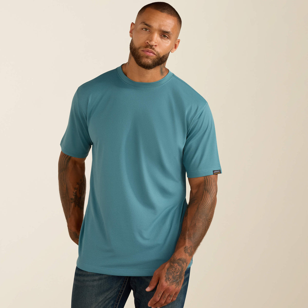 Rebar Heat Fighter Textured Logo T-Shirt - Ariat Trusted
